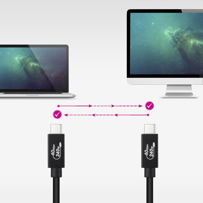 Nanocable Cable USB 4 Gen 3x2 USB-C a USB-C 40Gbps 240W 1.8m Negro